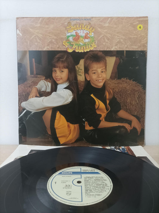 Lp Vinil Sandy & Junior Sábado À Noite Com Encarte