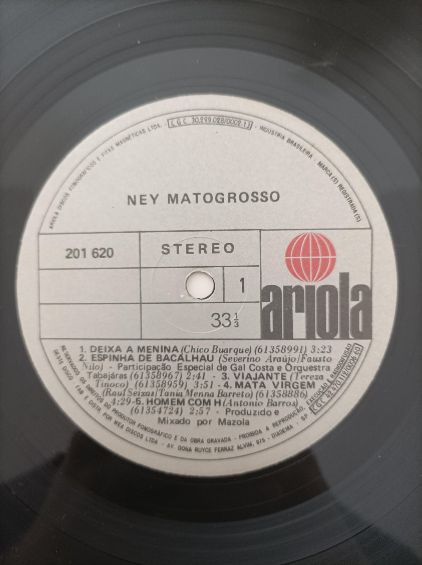 Disco Vinil Com Encarte B Ney 1981 Matogrosso