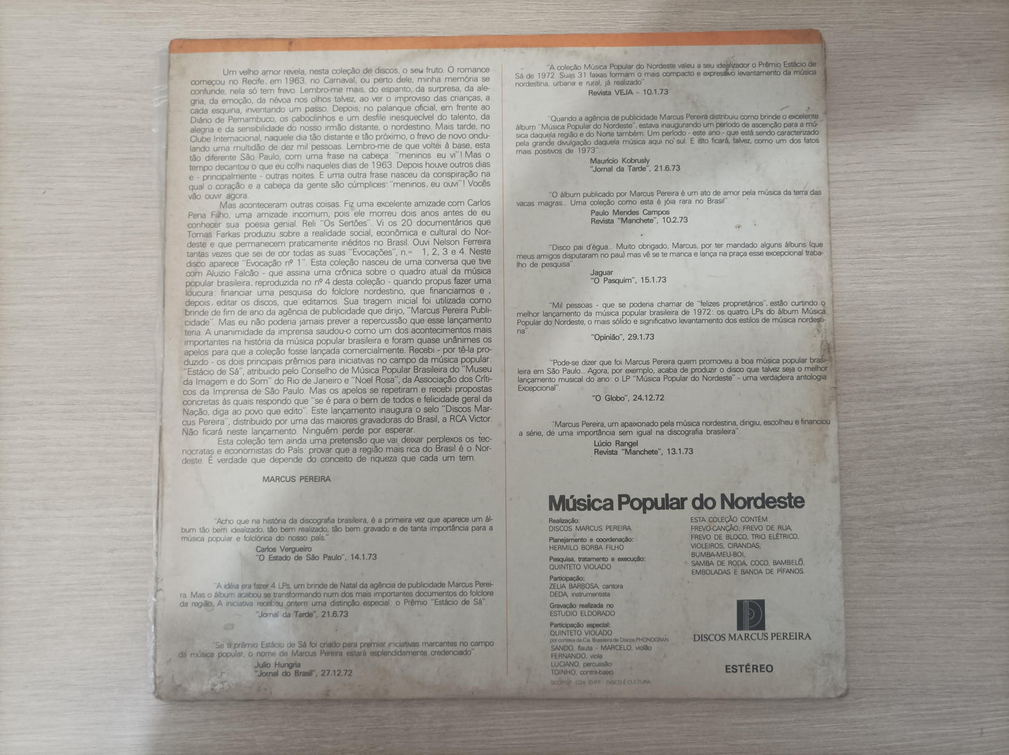 Lp Vinil Música Popular do Nordeste Vol. 1 Capa Dupla