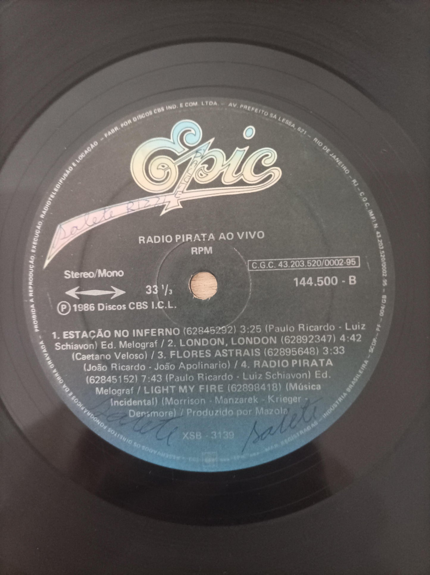 Lp Vinil RPM Rádio Pirata Ao Vivo