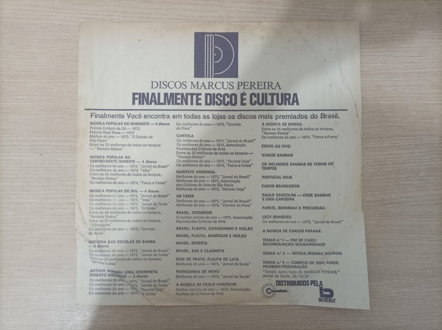 Lp Vinil Música Popular do Nordeste 4 Capa Dupla Com Encarte