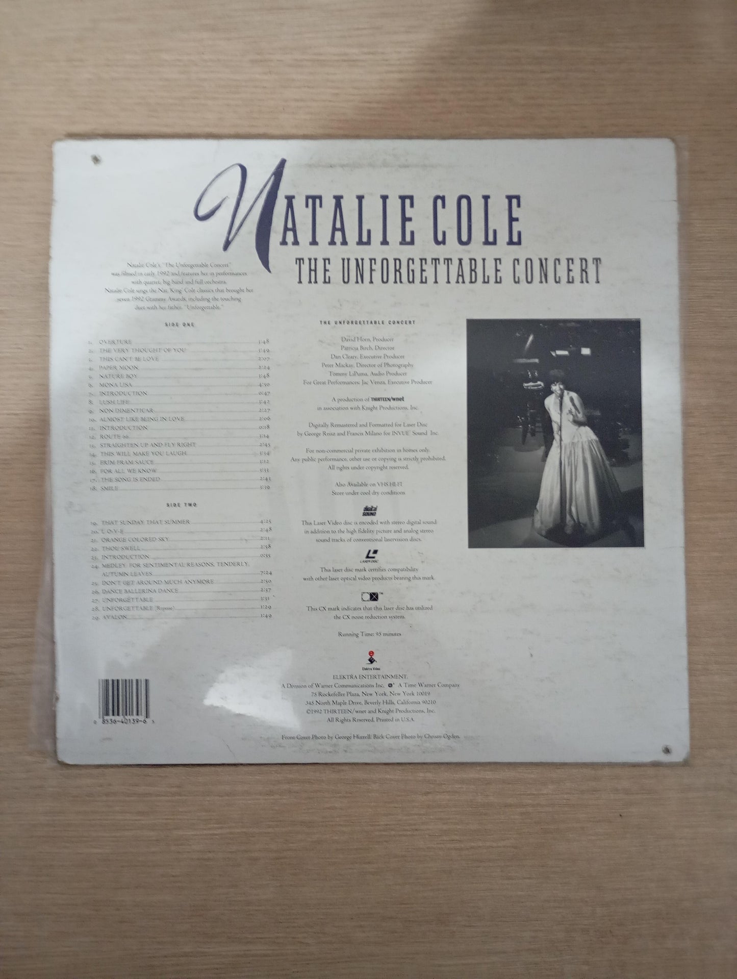 LD LaserDisc Natalie Cole Unforgettable Concert Importado