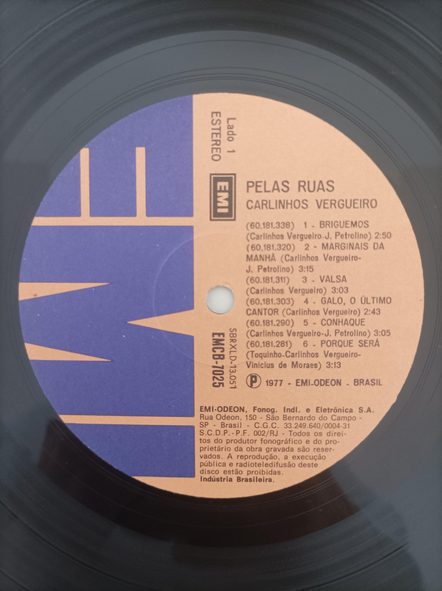Lp Vinil Carlinhos Vergueiro Pelas Ruas Com Encarte