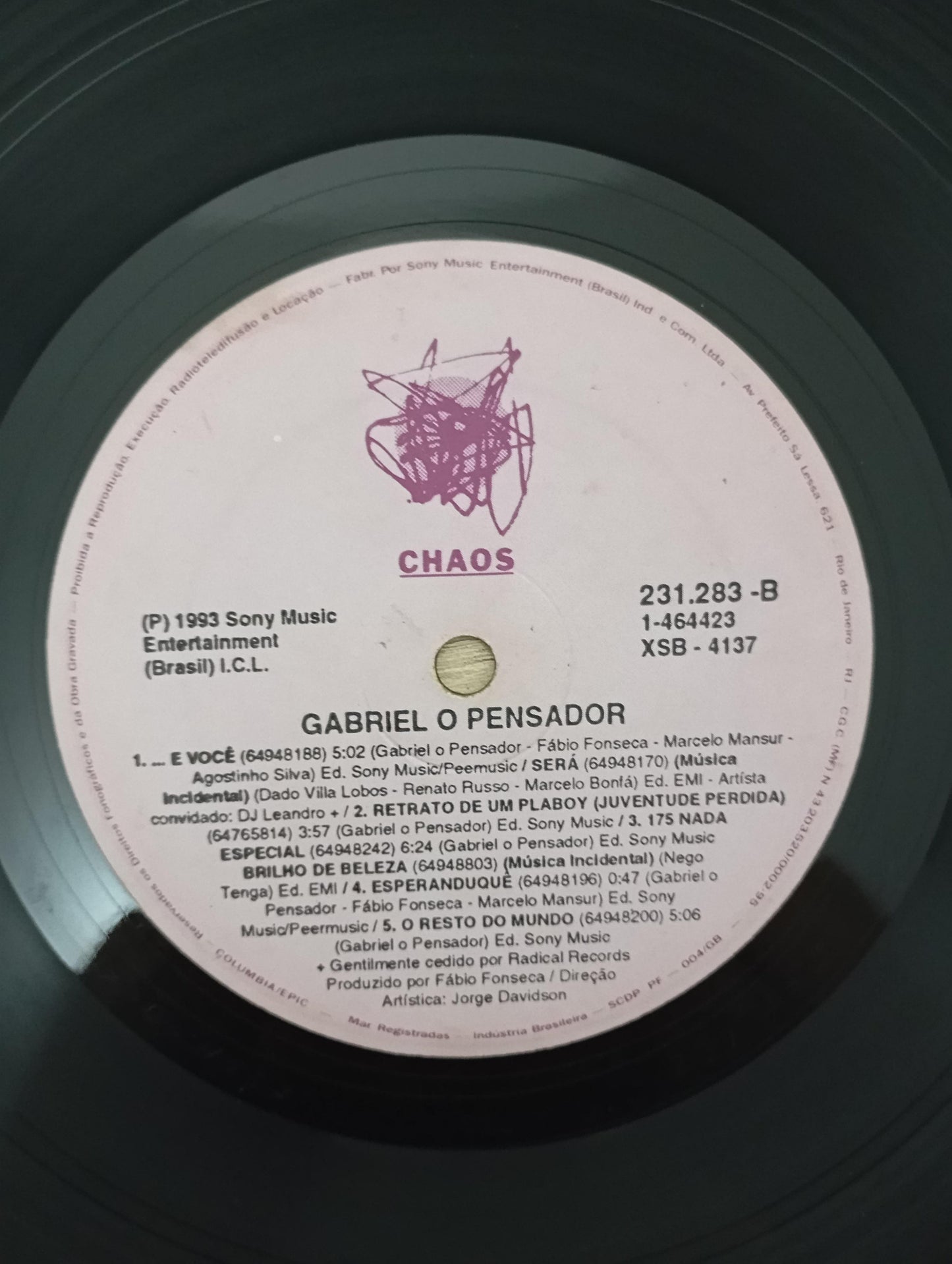 Disco Vinil 1993 Gabriel O Pensador Com Encarte A
