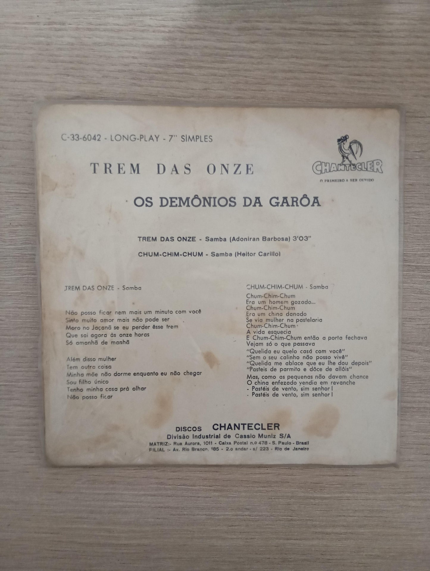 Compacto Vinil Os Demônios Da Garoa Trem Das Onze