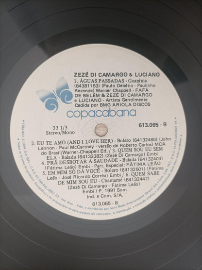 Disco Vinil 1991 Zezé Di Camargo & Luciano A