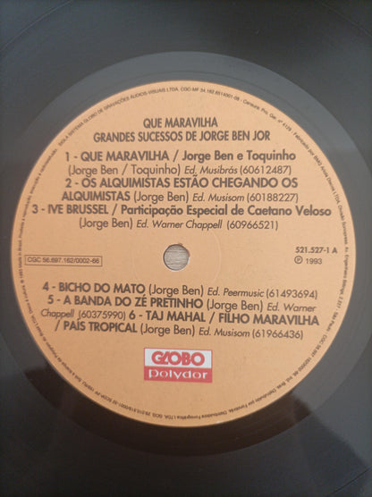 Lp Vinil Jorge Ben Que Maravilha (Grandes Sucessos de)