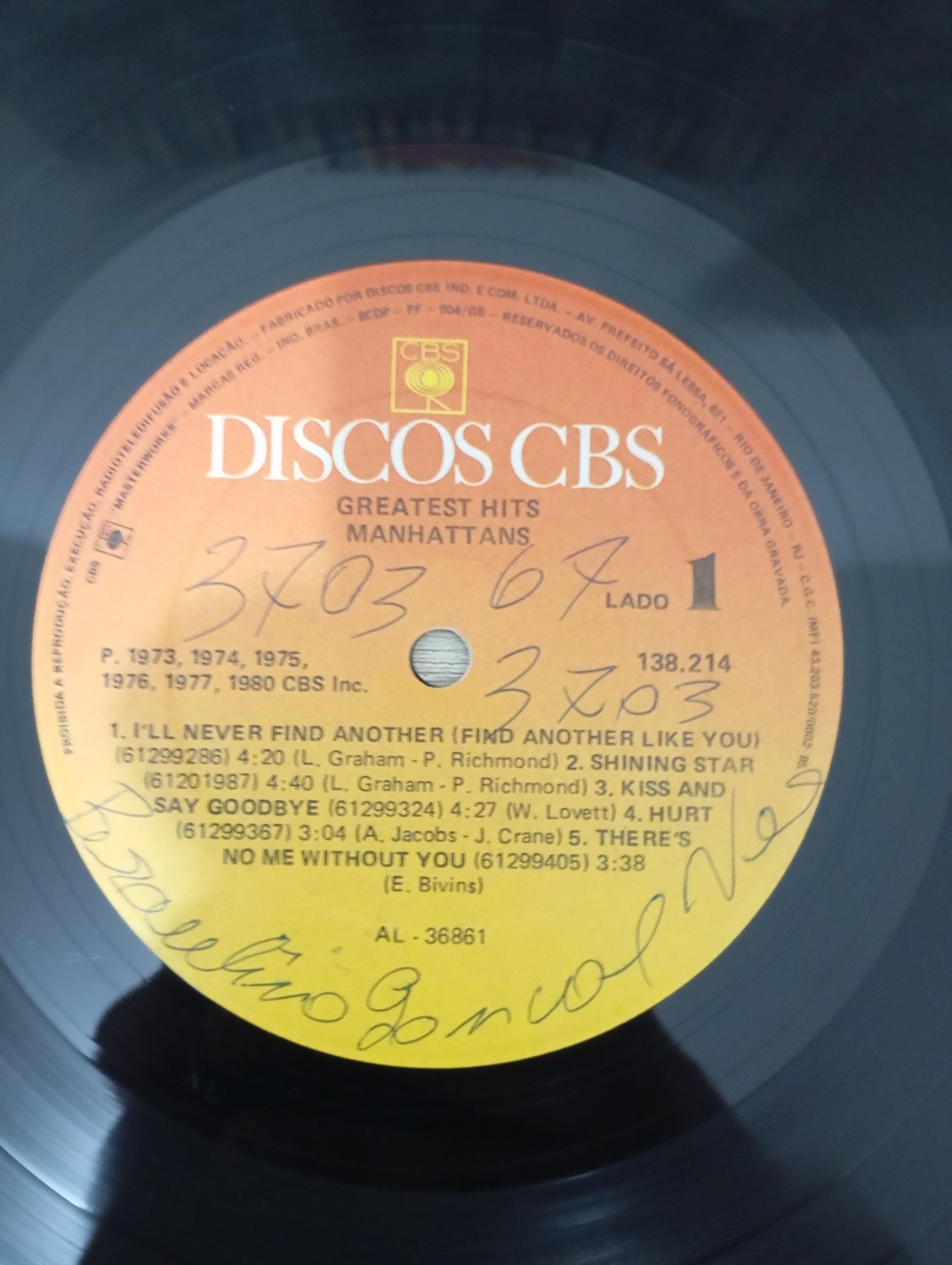 Disco Vinil Greatest Hits Manhattans A