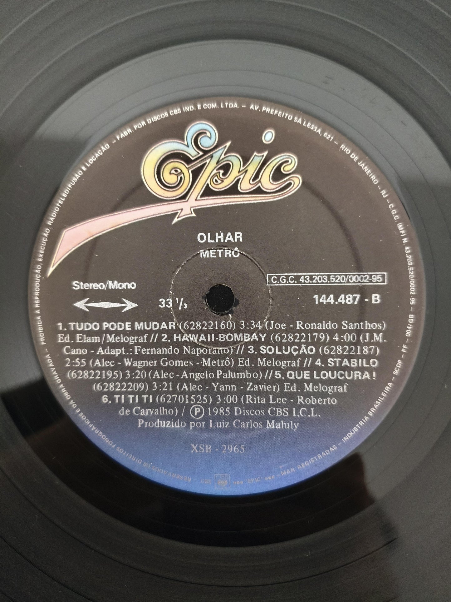 Lp Vinil Metrô Olhar Com Encarte