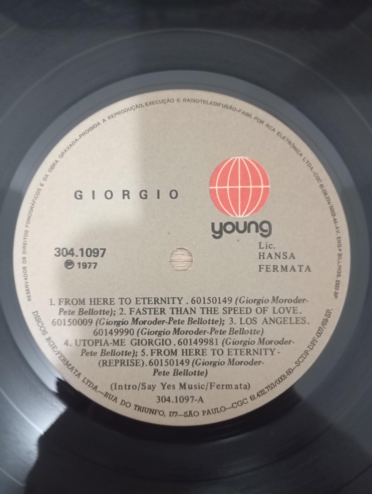 Lp Vinil Giorgio Moroder From Here To Eternity