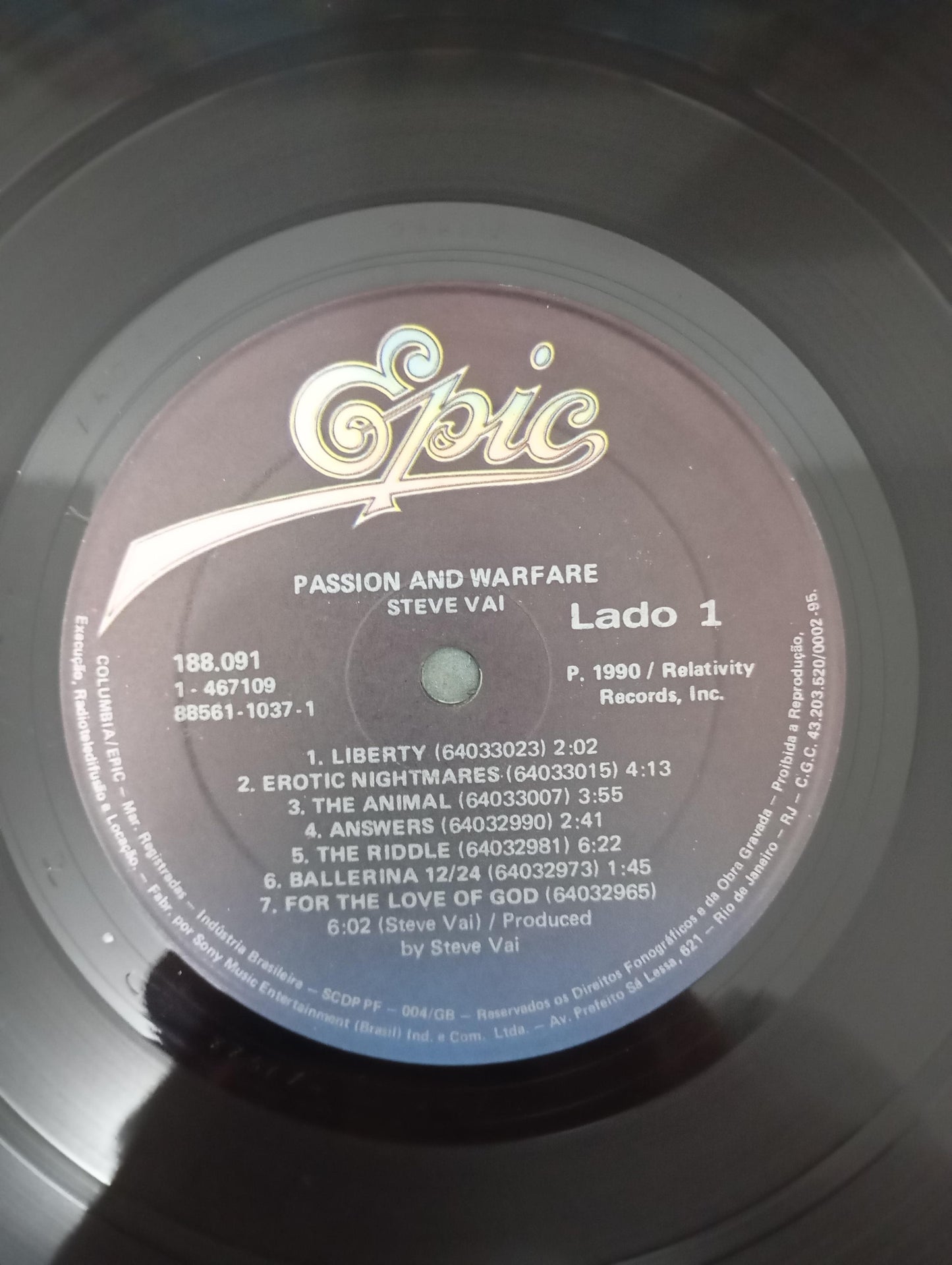 Lp Vinil Steve Vai Passion And Warfare Com Encarte