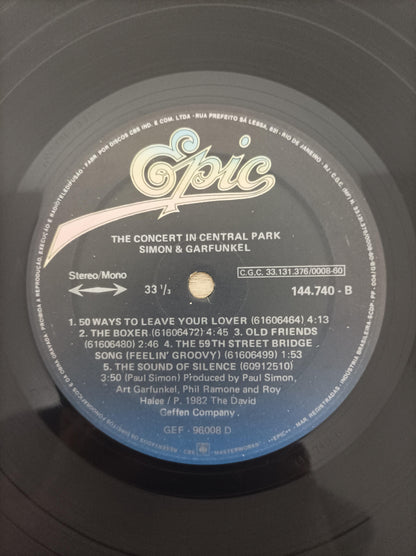 Lp Vinil Simon & Garfunkel Central Park Duplo C/ Encarte