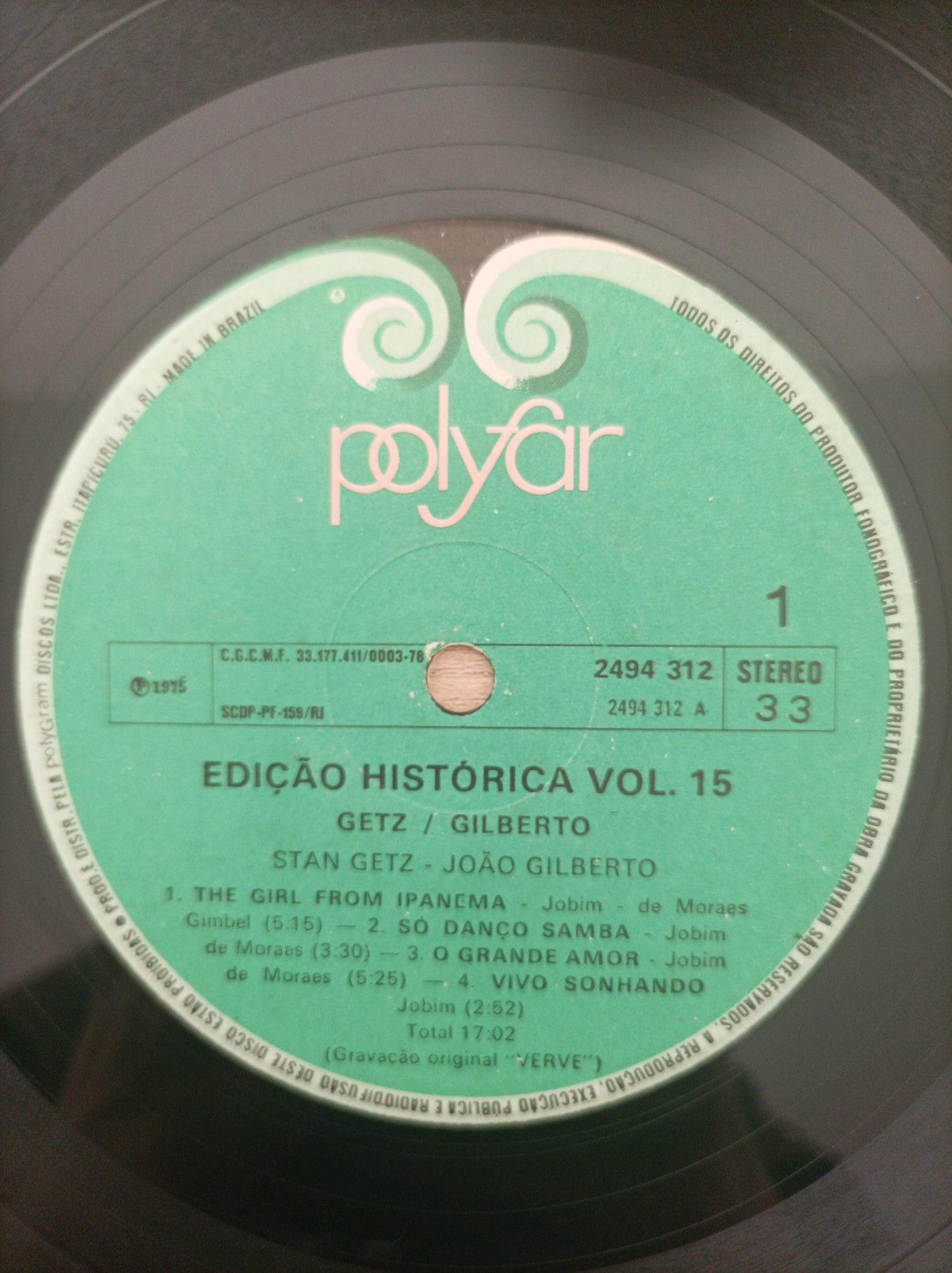 Lp Vinil João Gilberto Stan Getz Edição Histórica Vol. 15