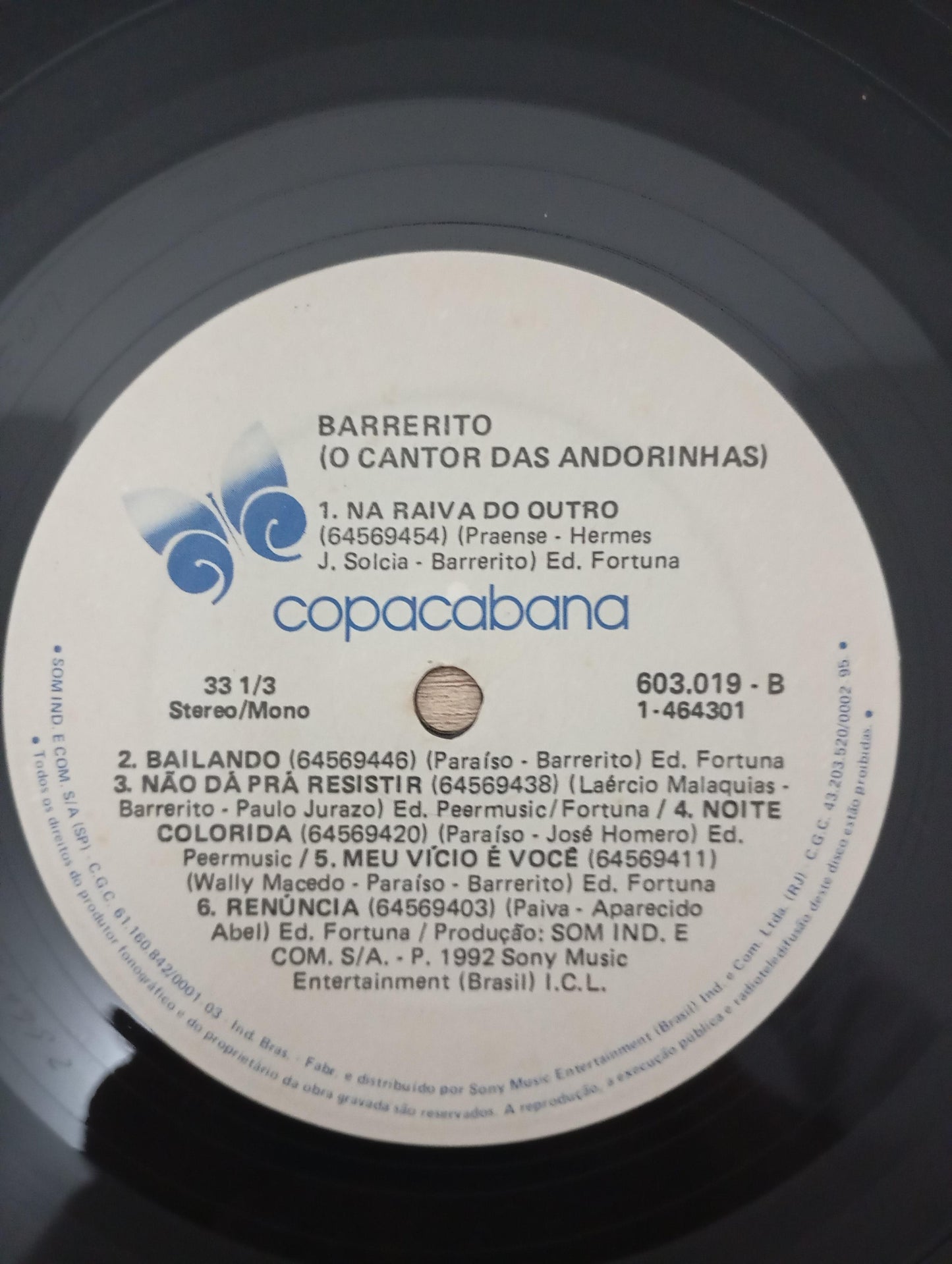 Lp Vinil Barrerito O cantor das andorinhas