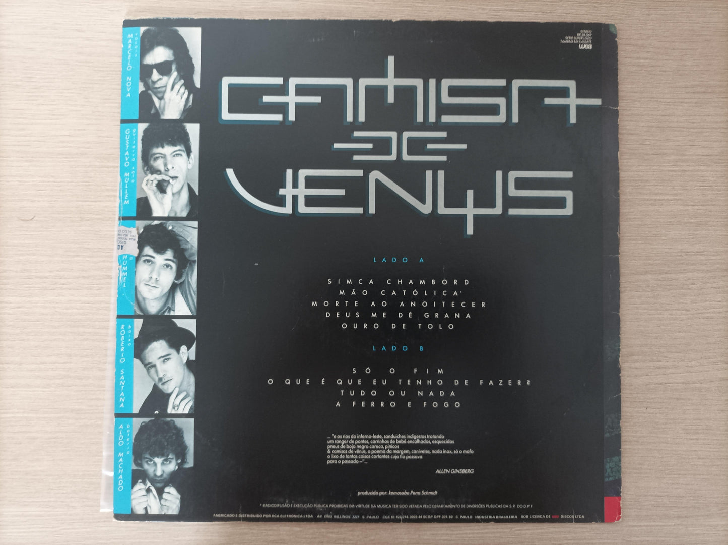 Disco Vinil Correndo O Risco Camisa de Vênus A