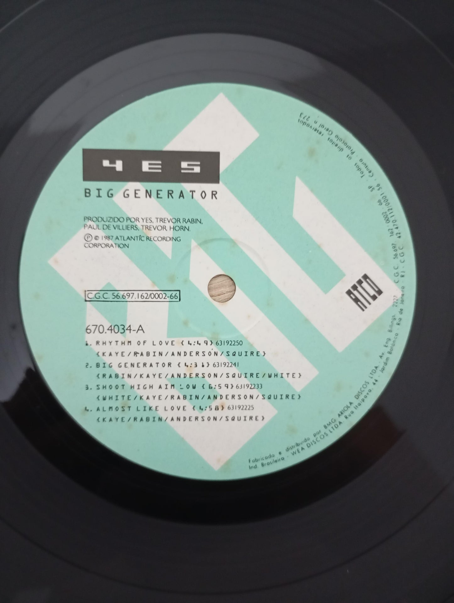 Lp Vinil Yes Big Generator Com Encarte