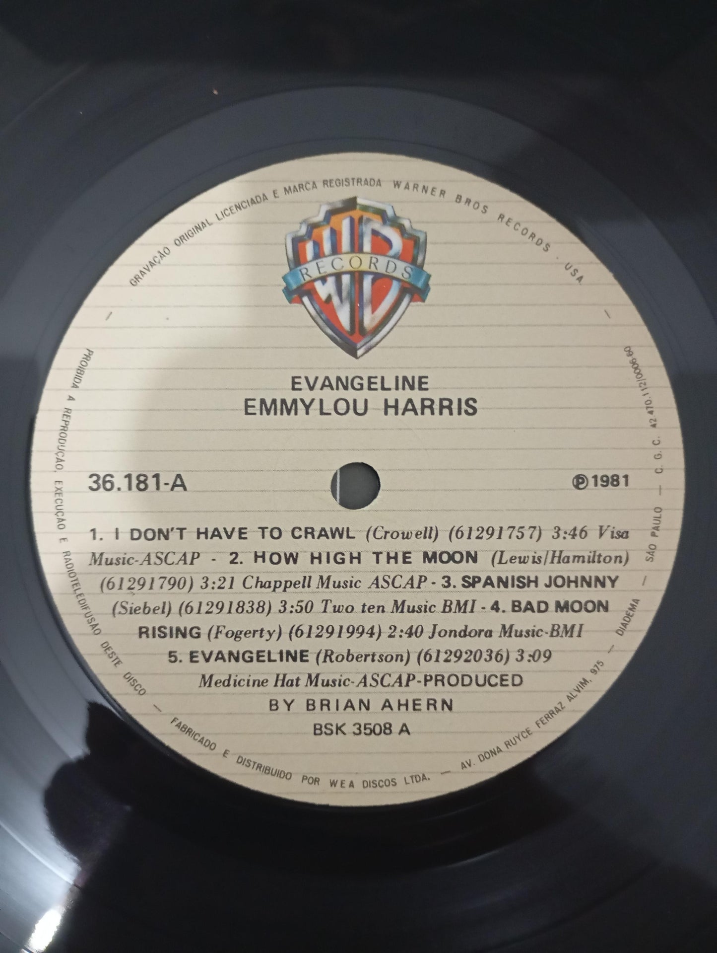 Lp Vinil Emmylou Harris Evangeline Com Encarte
