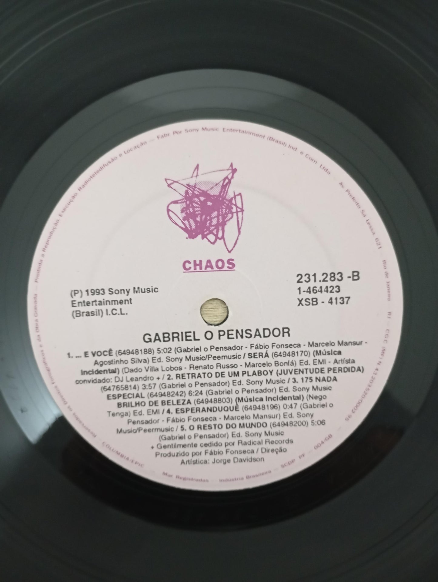 Disco Vinil 1993 Gabriel O Pensador Com Encarte A