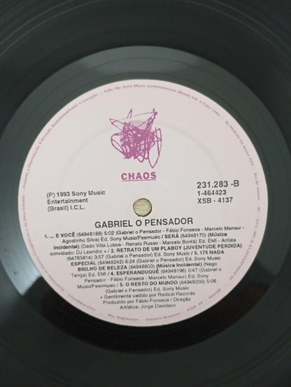 Disco Vinil 1993 Gabriel O Pensador Com Encarte A