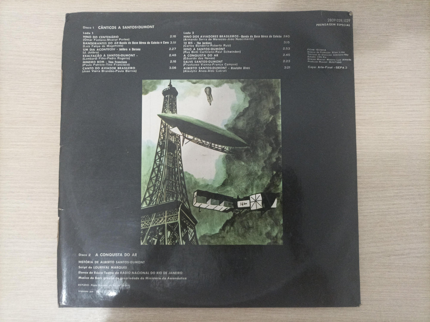 Lp Vinil Alberto Santos Dumont Centenário 1873-1973 Duplo
