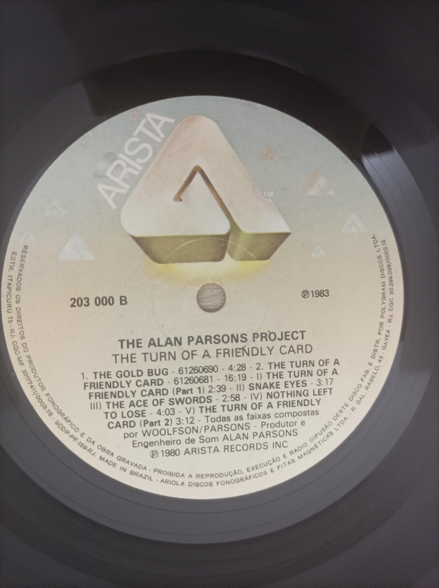 Disco Vinil The Turn Of Friendly Card Alan Parsons Project A