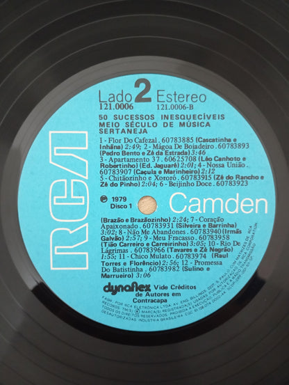 Lp Vinil 50 Sucessos Inesquecíveis Meio Século de Sertaneja