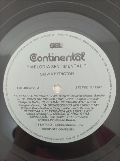 Lp Vinil Olivia Byington Melodia Sentimental Com Encarte