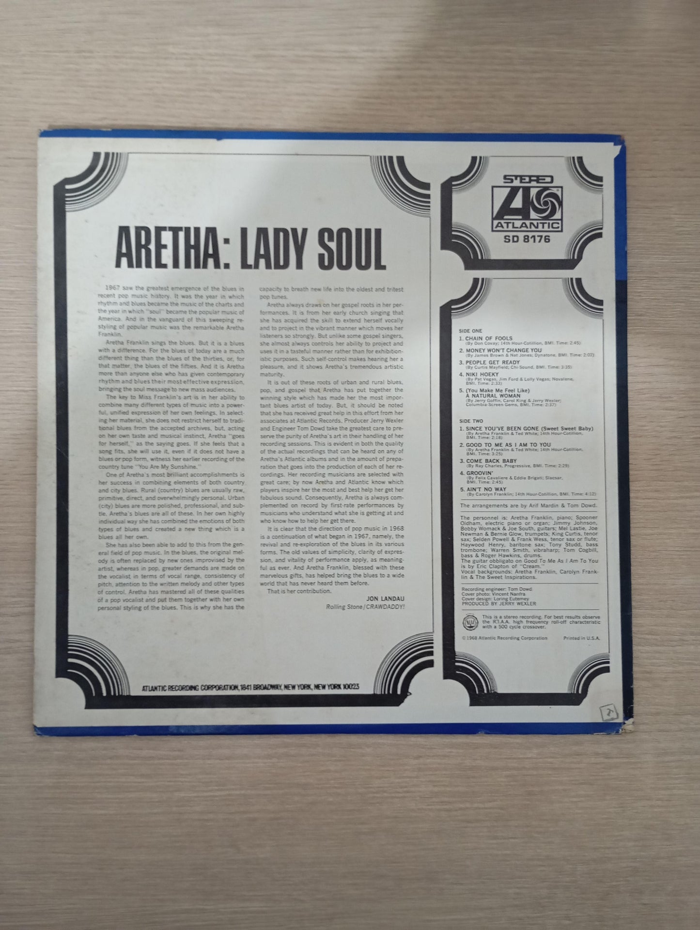 Lp Vinil Aretha Franklin Lady Soul Importado