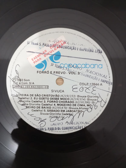 Lp Vinil Sivuca Forró E Frevo - Vol. 3