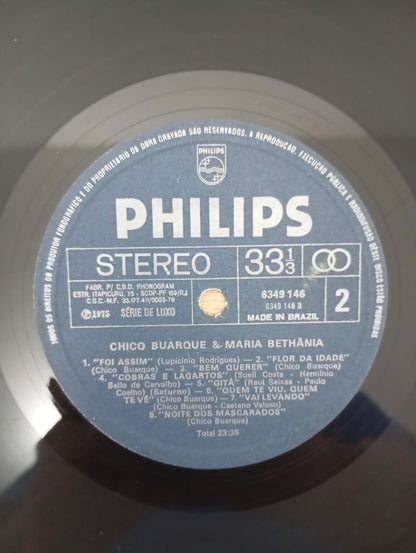 Disco Vinil Ao Vivo Chico Buarque & Maria Bethânia A