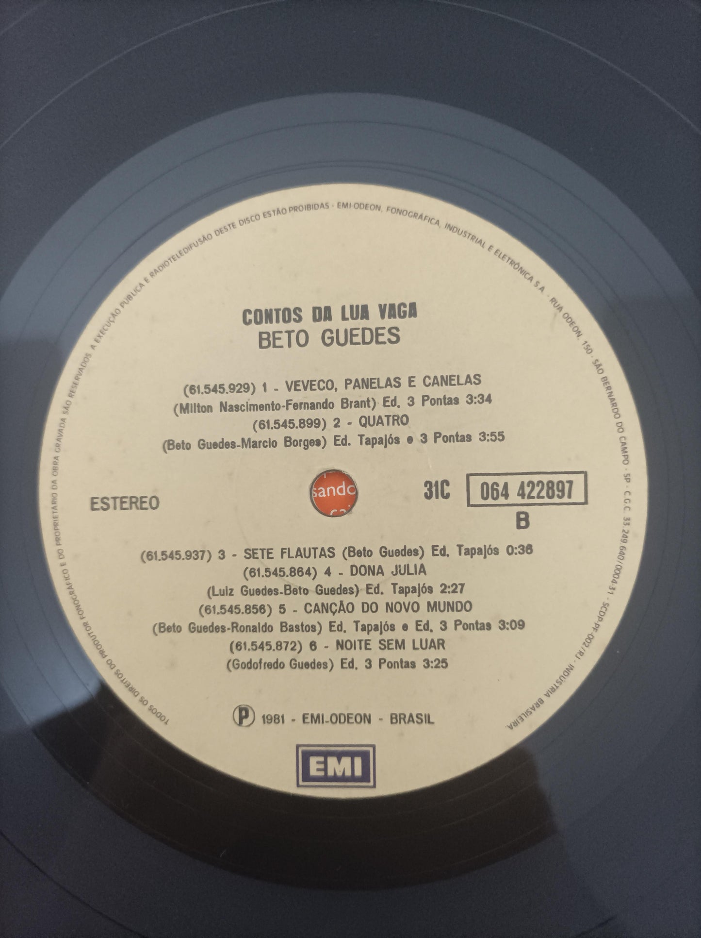 Disco Vinil Contos Da Lua Vaga Beto Guedes Com Encarte A