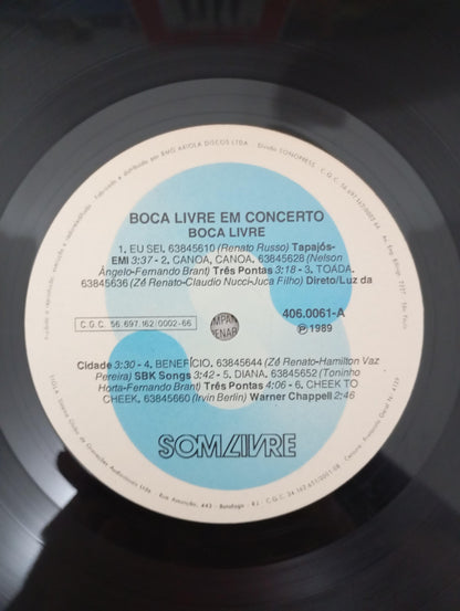 Lp Vinil Boca Livre Em Concerto Com Encarte