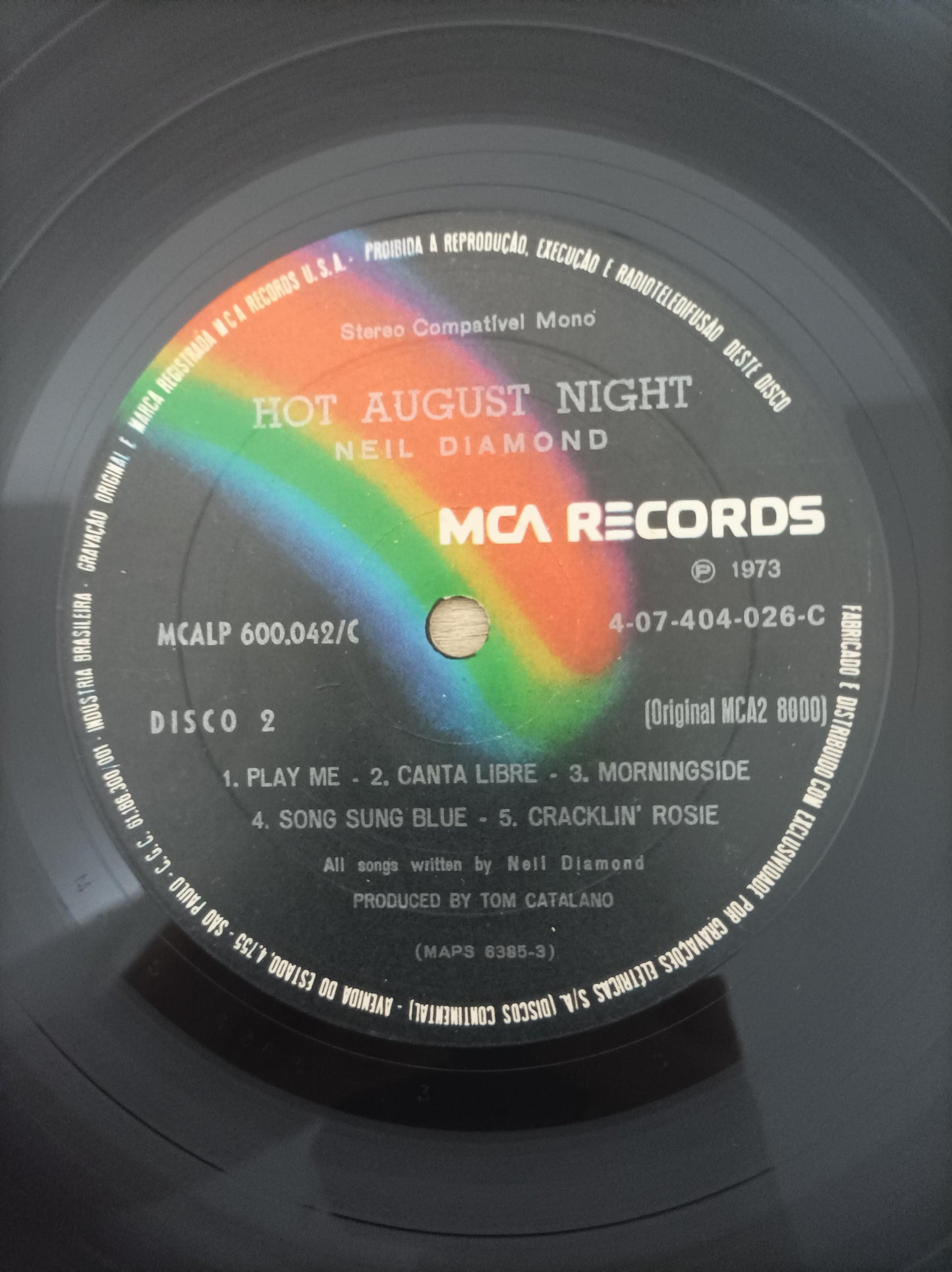 Lp Vinil Neil Diamond Hot August Night Duplo