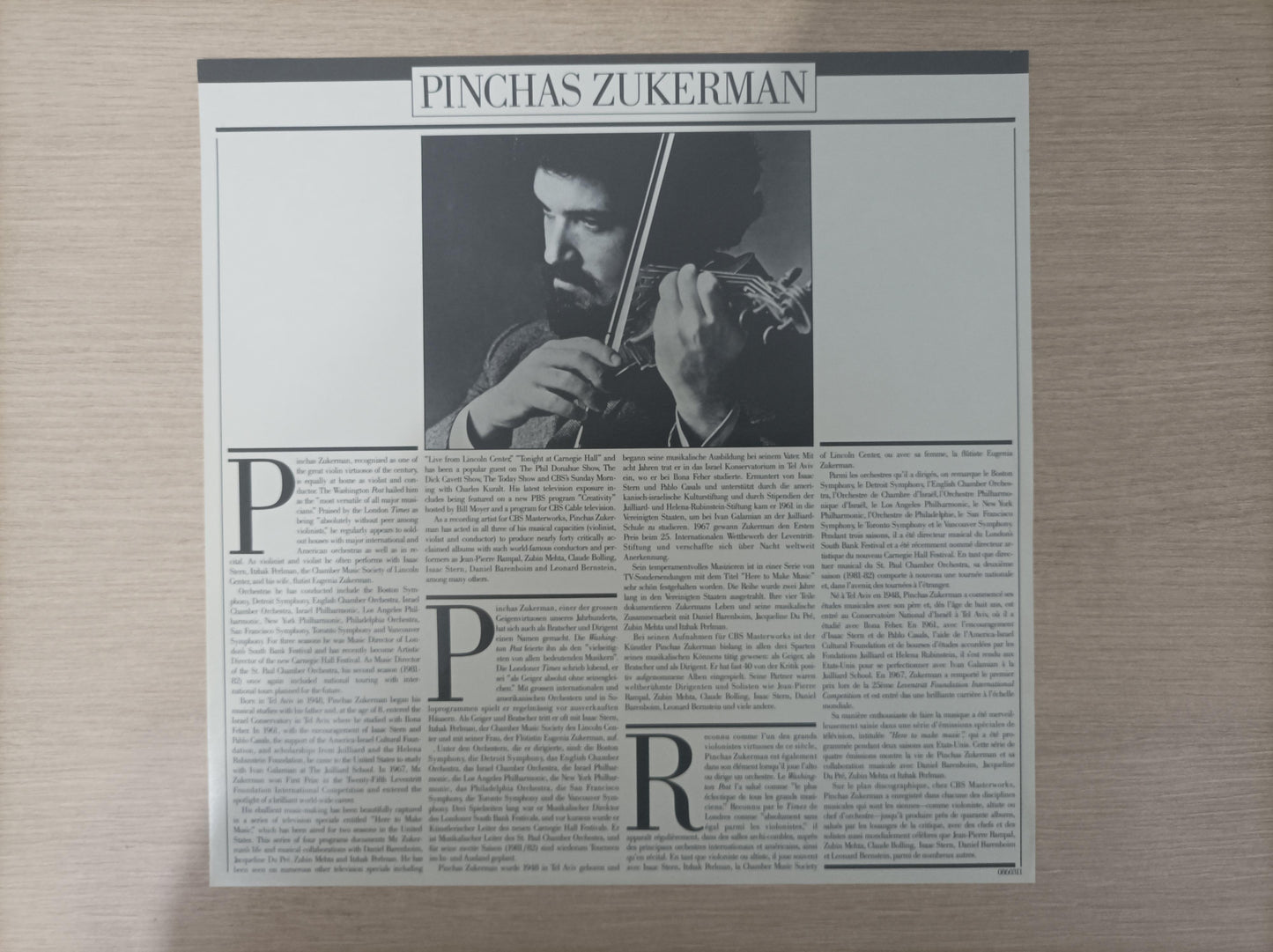 Lp Vinil Isaac Stern 60th Anniversary Com Encarte Importado