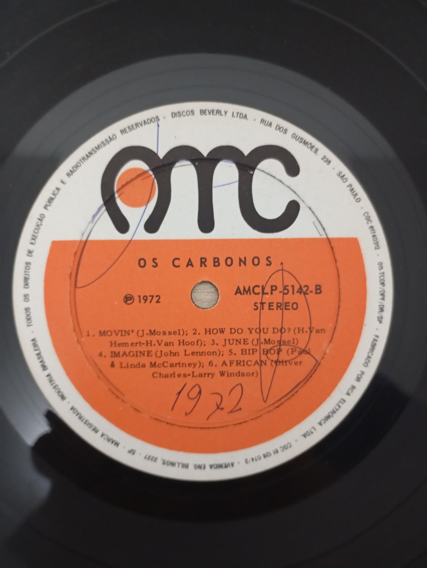 Lp Vinil Os Carbonos Os Carbonos Instrumental