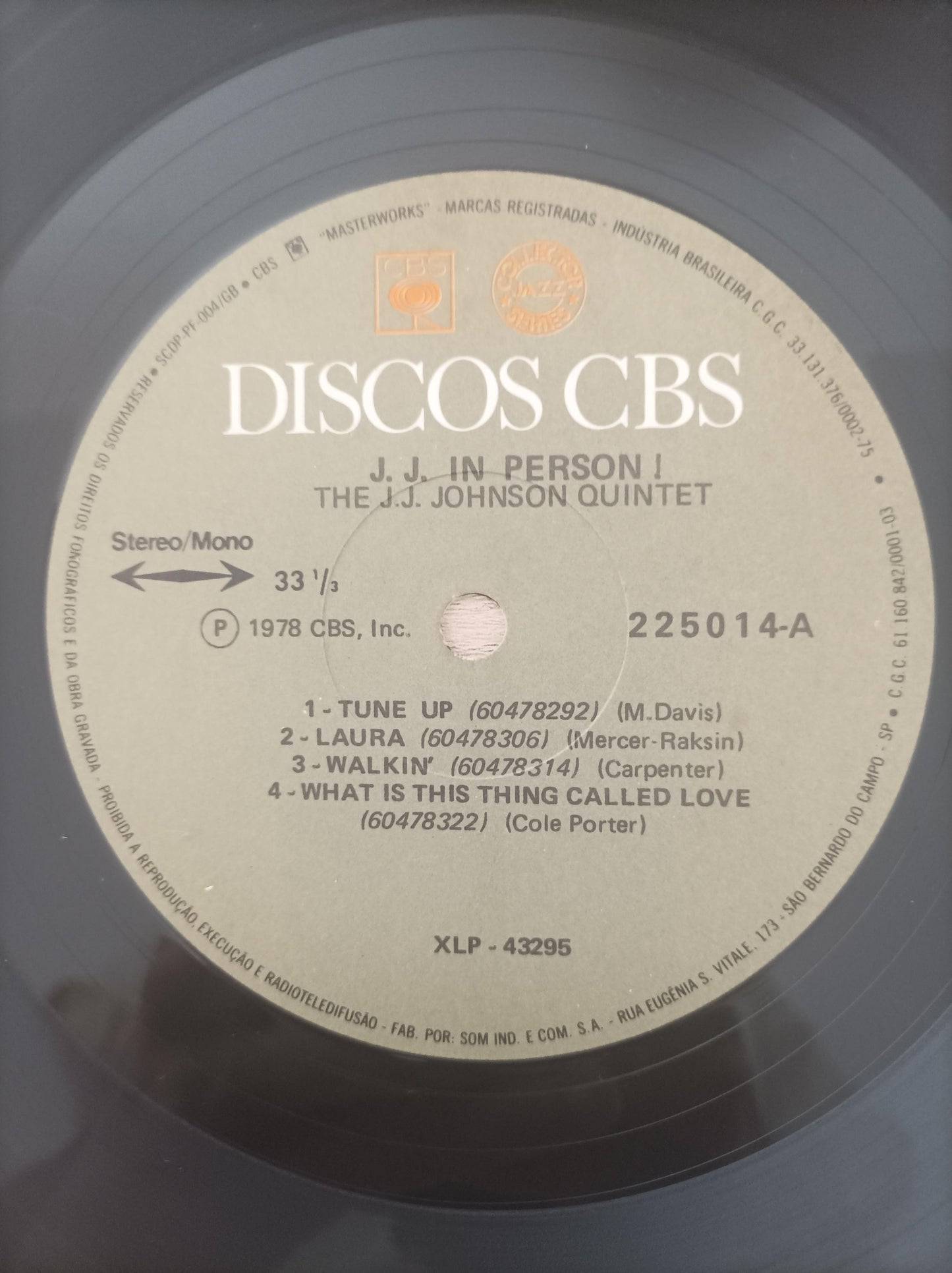 Lp Vinil The J.J. Johnson Quintet In Person!