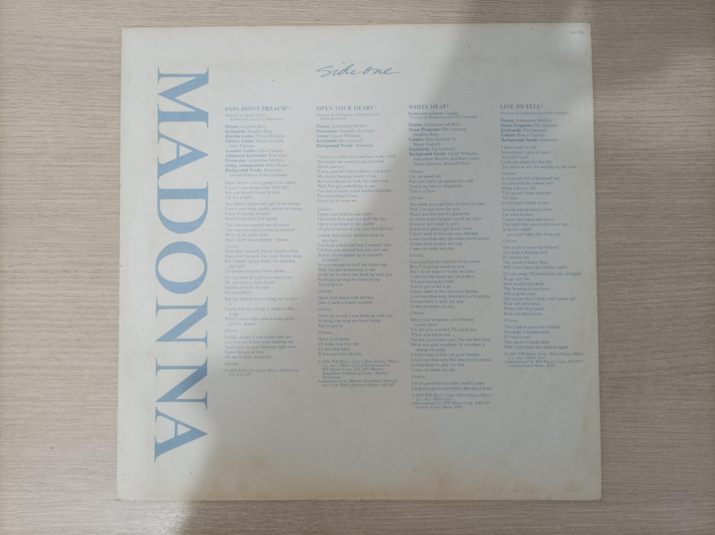 Lp Vinil Madonna True Blue Com Poster Com Encarte