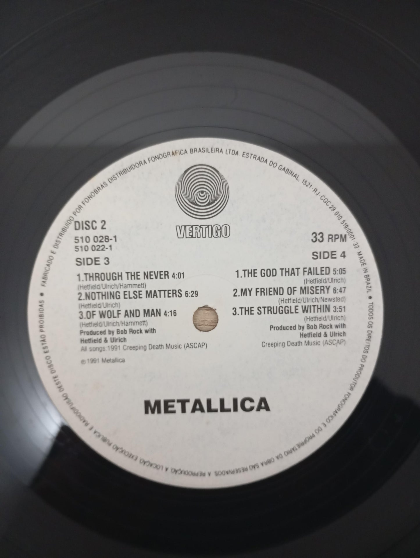 Lp Vinil Metallica Black Album Duplo