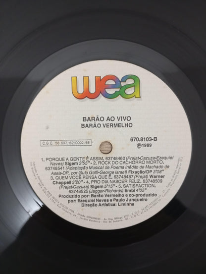 Lp Vinil Barão Vermelho Barão Ao Vivo Capa Dupla