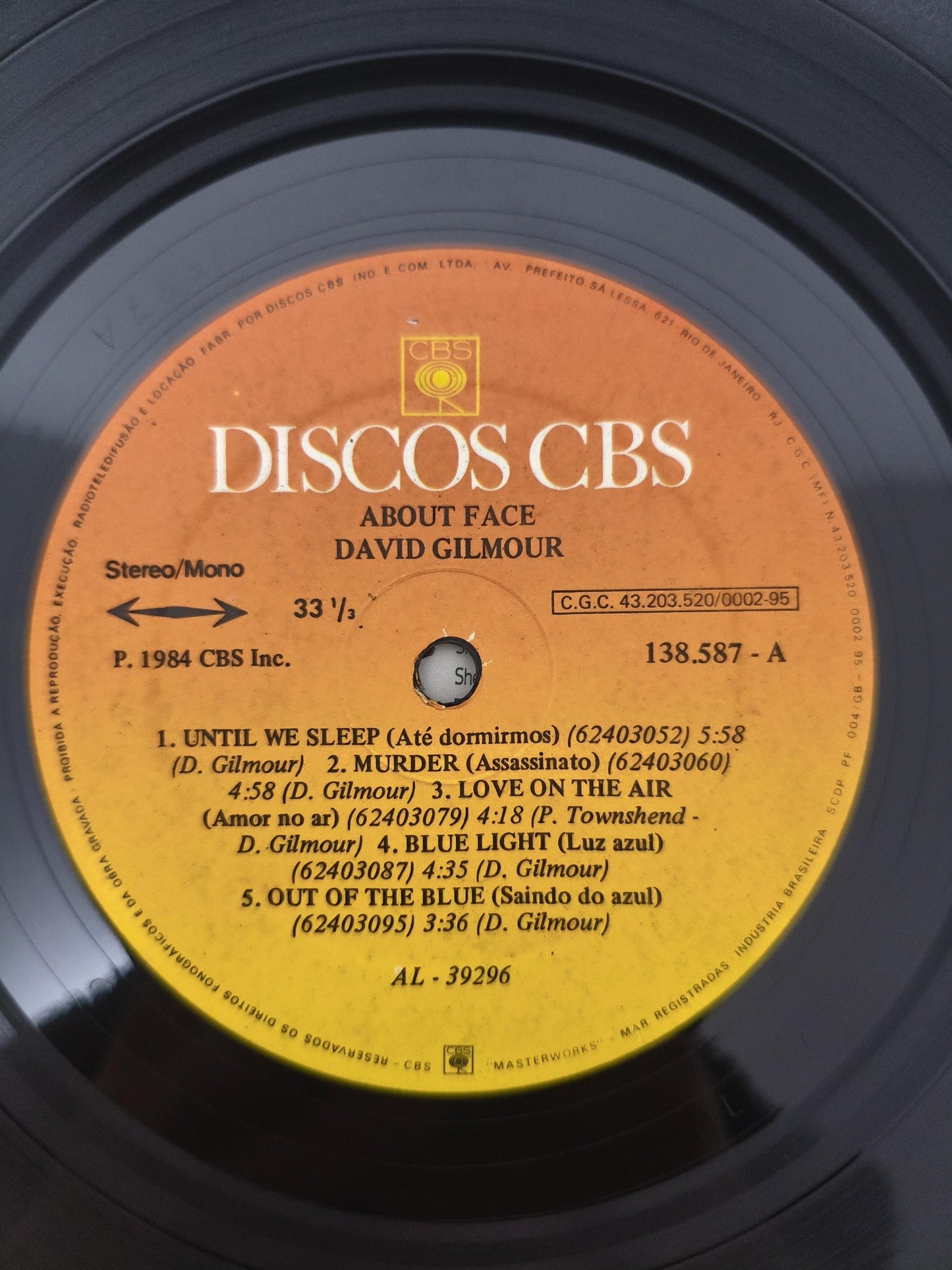 Lp Vinil David Gilmour About Face Com Encarte