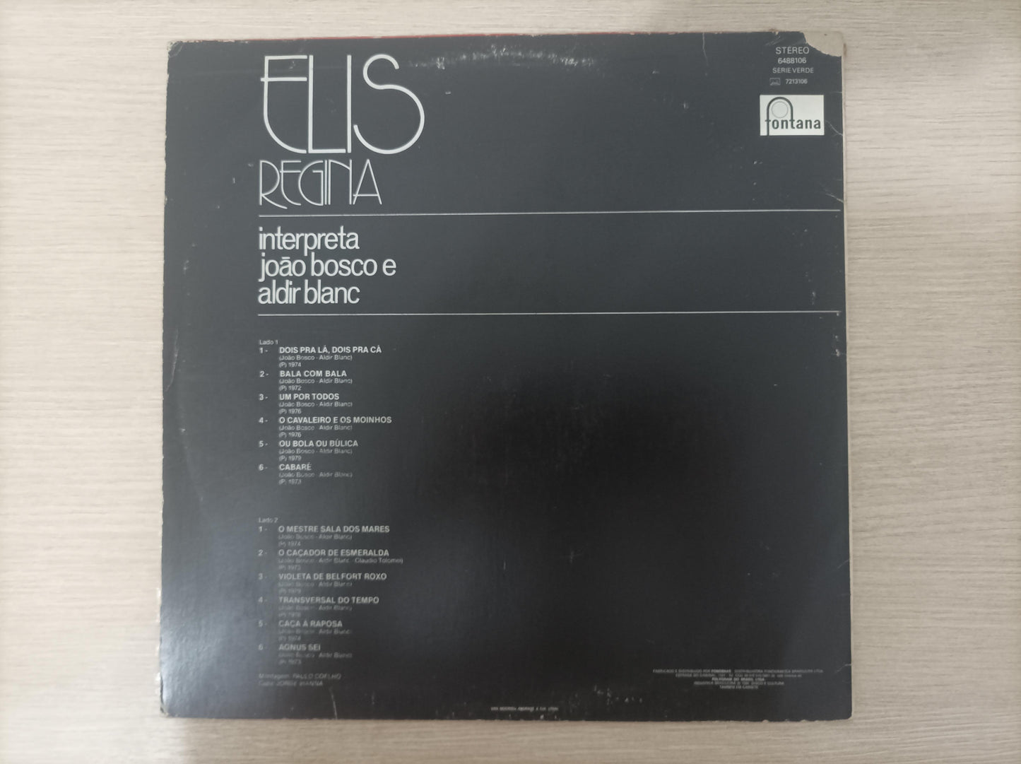 Lp Vinil Elis Regina João Bosco e Aldir Blanc Com Encarte