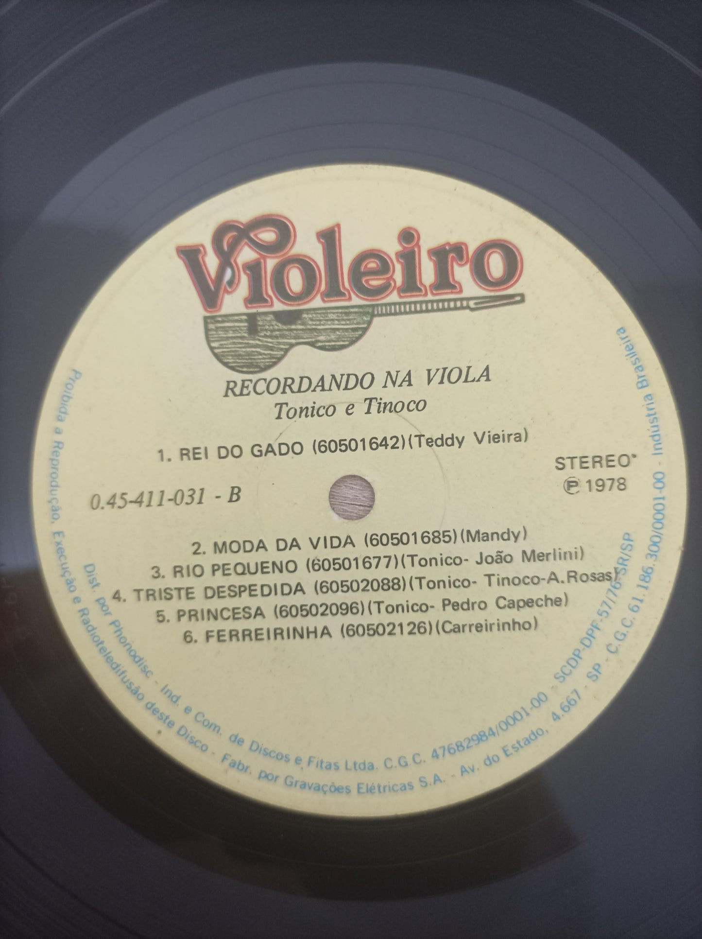 Lp Vinil Tonico & Tinoco Recordando Na Viola