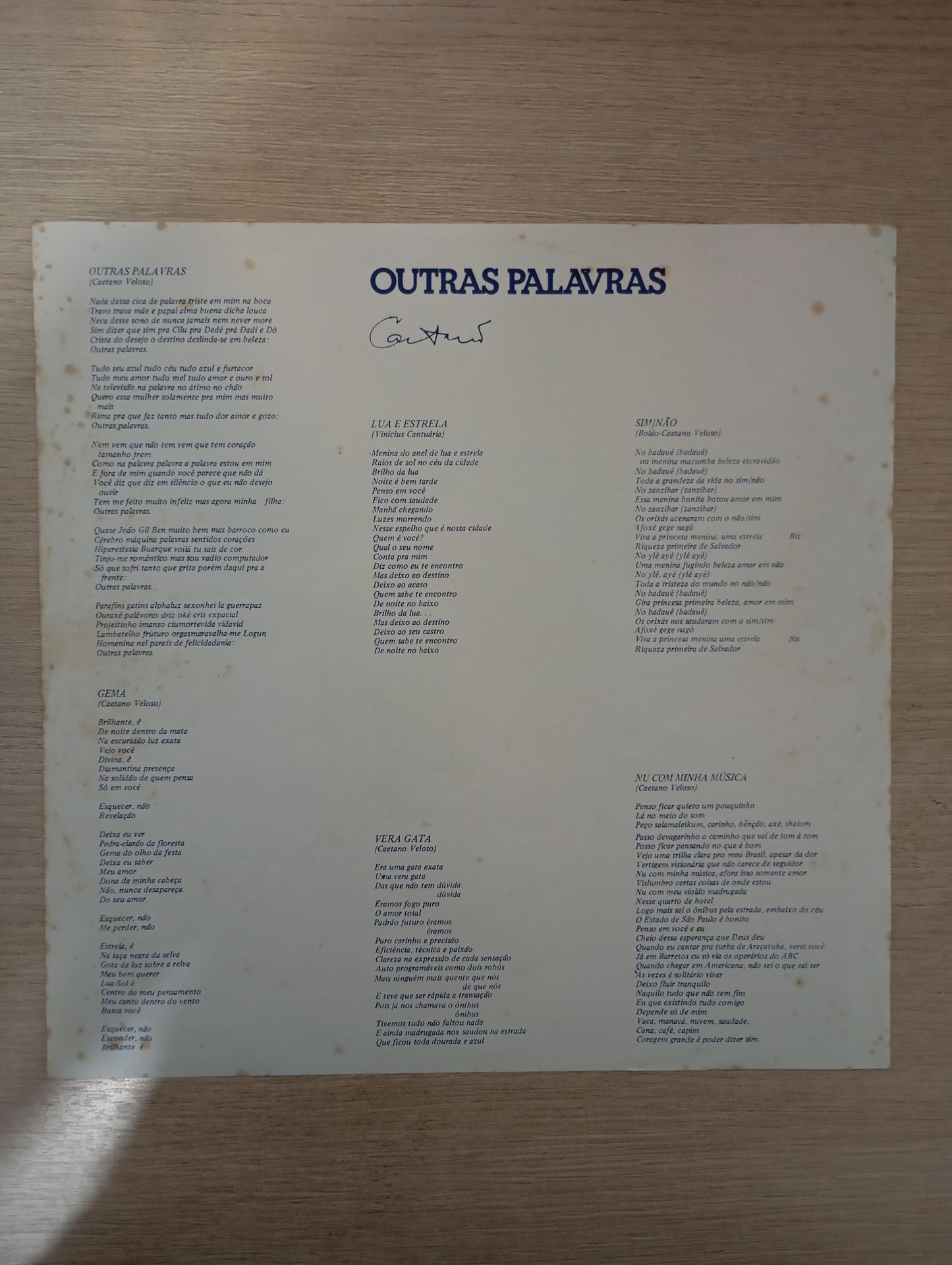 Lp Vinil Caetano Veloso Outras Palavras Com Encarte