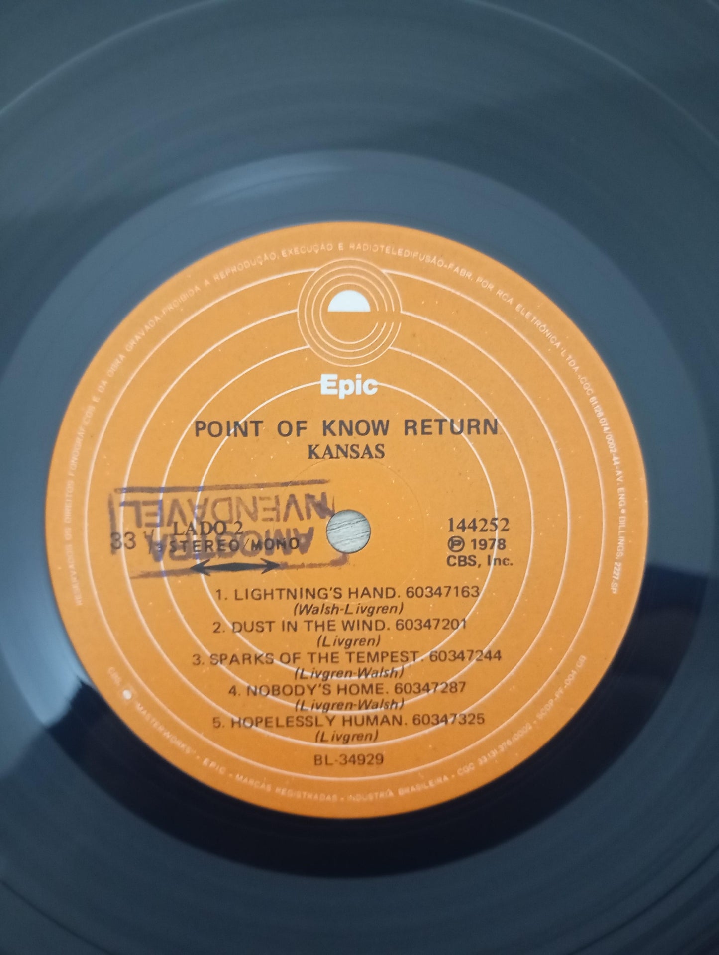 Lp Vinil Kansas Point Of Know Return Com Encarte