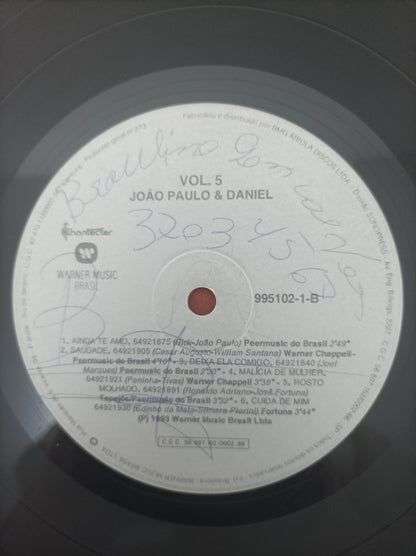 Lp Vinil João Paulo & Daniel Vol. 5 Com Encarte