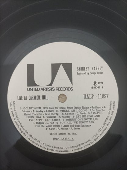 Lp Vinil Shirley Bassey Live At Carnegie Hall Duplo