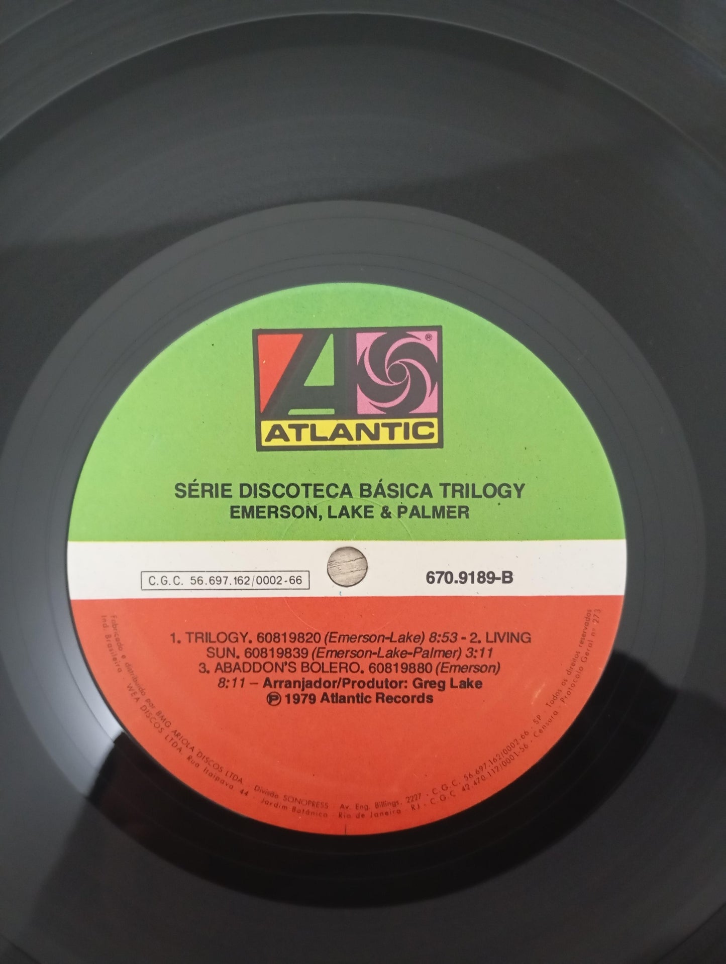 Disco Vinil Trilogy Emerson, Lake & Palmer Com Encarte A