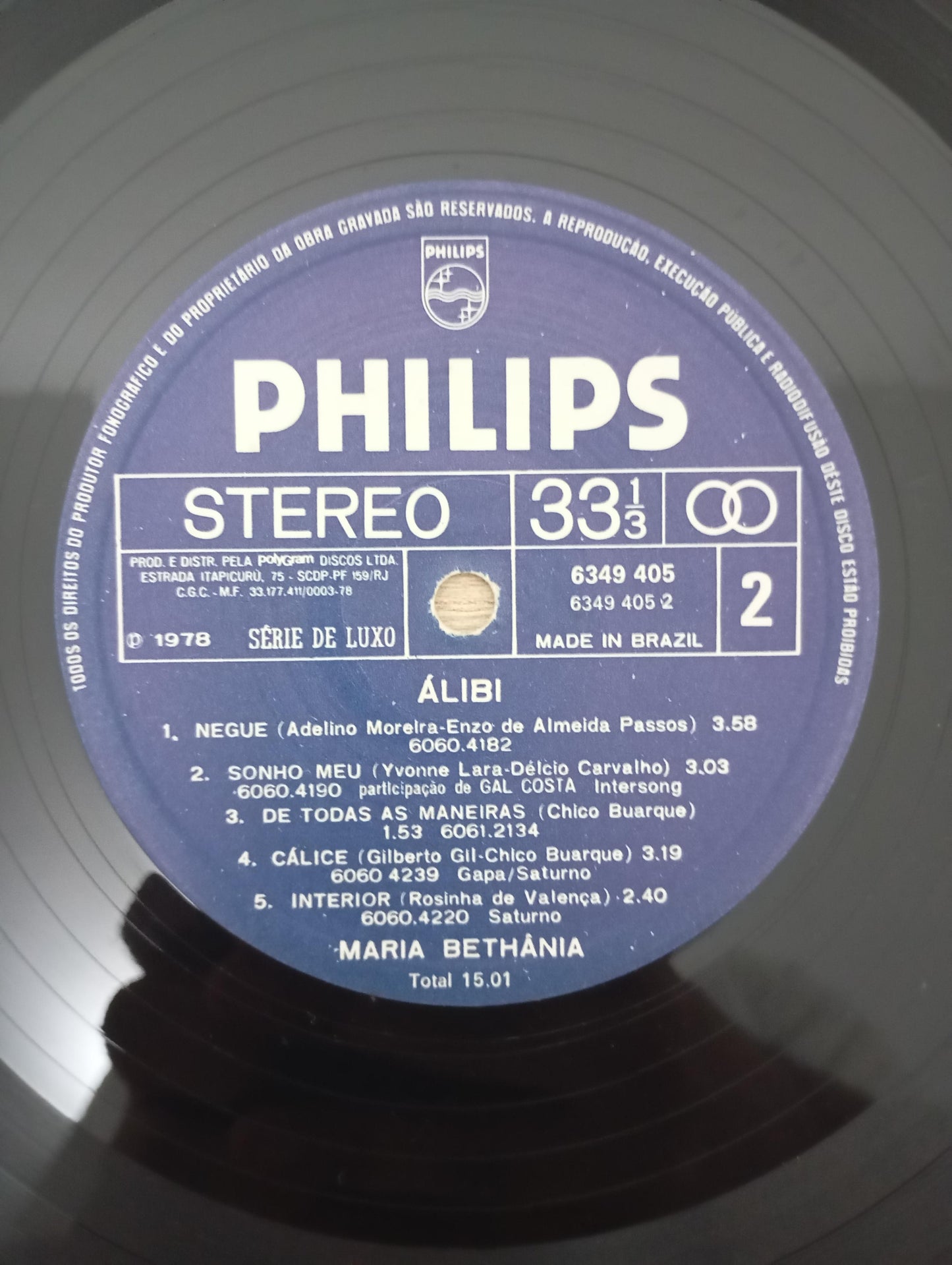 Disco Vinil Álibi Maria Bethânia A