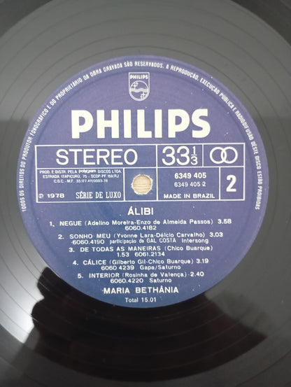 Disco Vinil Álibi Maria Bethânia A