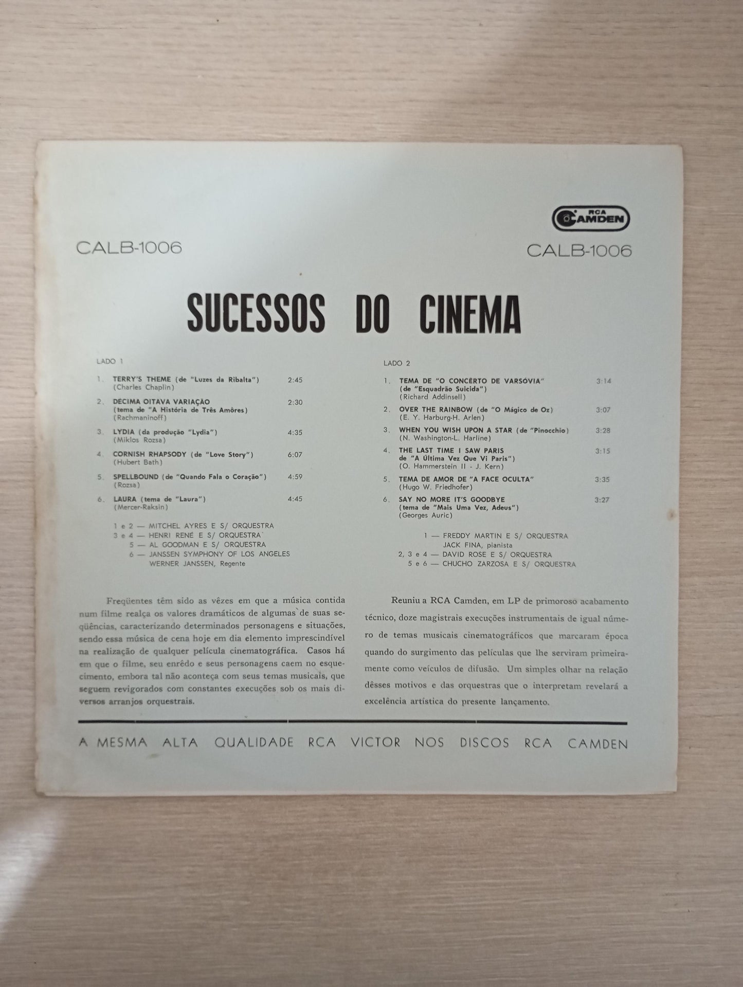 Lp Vinil Sucessos Do Cinema